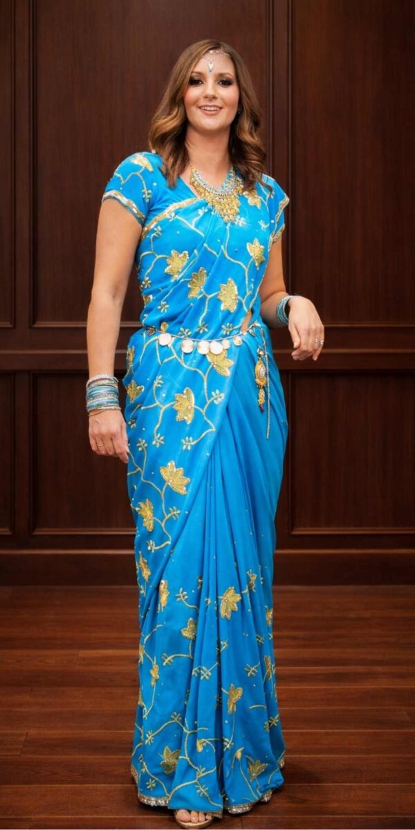 Aqua Blue Saree 8