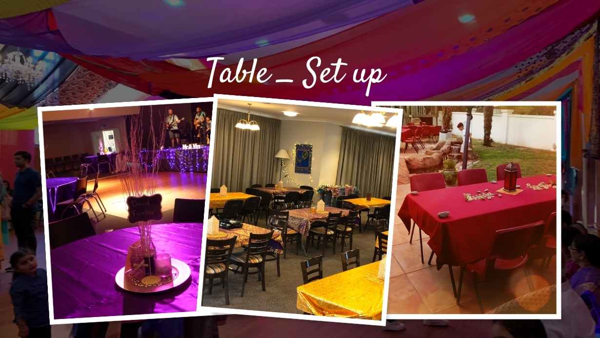 Silk and shimmer  - with unlimited choice of Table Setups!