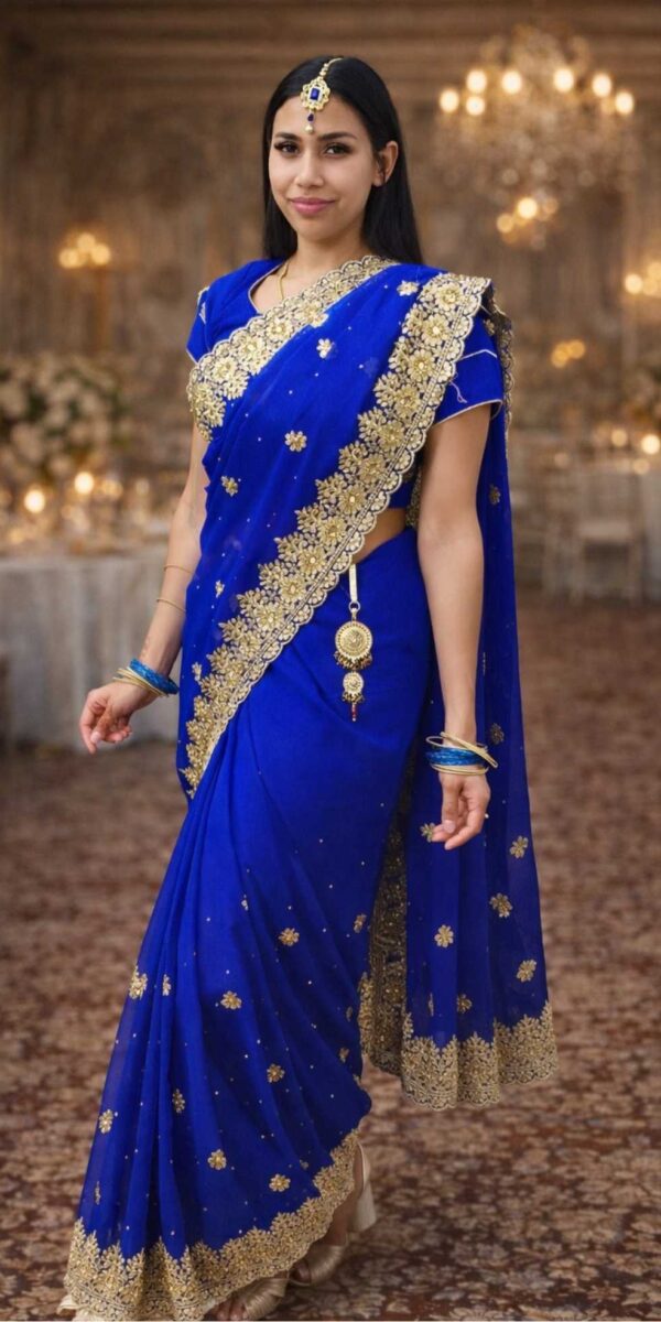 Blue Saree Hire 15