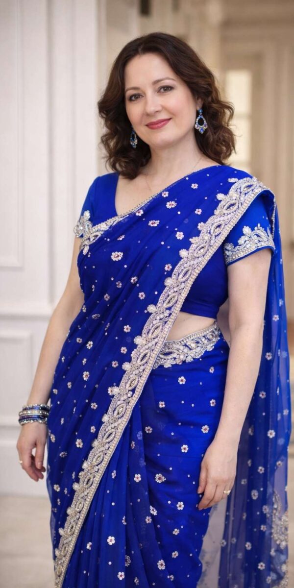 Blue Saree Hire 10