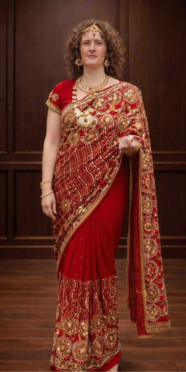 Red Saree Hire 4